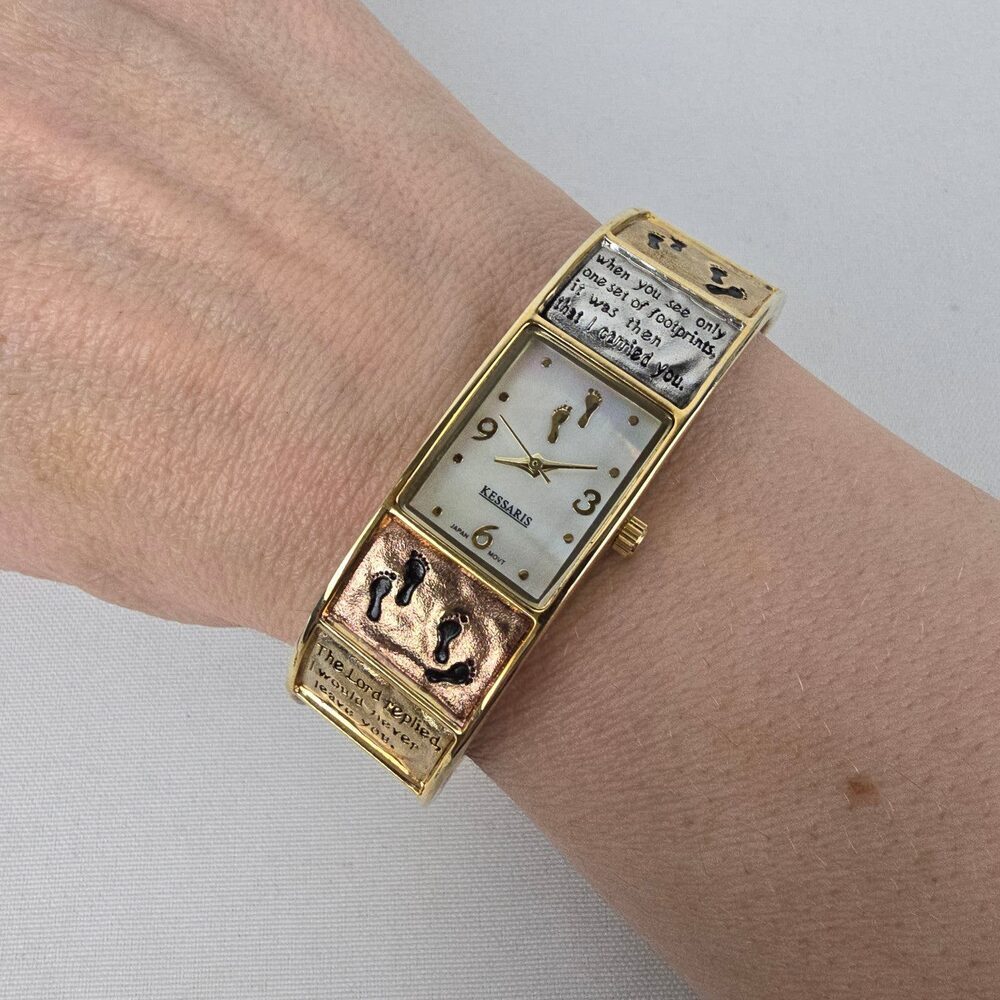 Kessaris Footprints in the Sand Multi Tone Hinge Watch